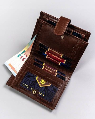 elegancki, duży portfel męski ze skóry naturalnej - peterson na Arena.pl