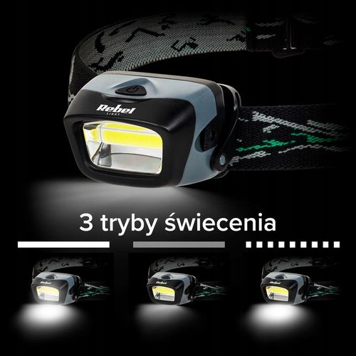 Profesjonalna Latarka Czołowa Rebel z 120 Lm LED COB 3 W zasięg 20 m na Arena.pl