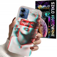 ETUI DO MOTOROLA MOTO G14 - Monroe MODNE KOBIECE WZORY + SZKŁO