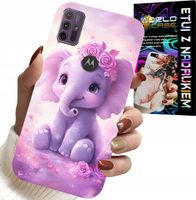 ETUI DO MOTOROLA MOTO G10 / G30 - SŁODKI SŁONIK NA RÓŻOWYM TLE CASE +FOLIA