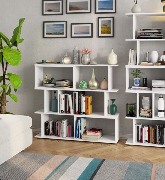 Regał z półkami mini FIX - biały zdjęcie 5