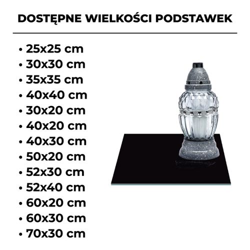 SZKLANA PODSTAWKA POD ZNICZE Z DEDYKACJĄ 52x40cm Czerń 486j na Arena.pl