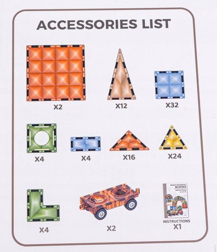 Klocki Magnetyczne Konstrukcyjne Panele Magnetic TILES Pojazdy Figury 100 na Arena.pl