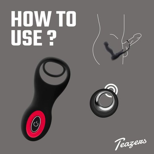 teazers cock & ball ring prostate vibrator with remote control na Arena.pl
