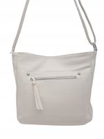 Herisson - torebka worek zamek skóra ekologiczna kremowy 1052L2087