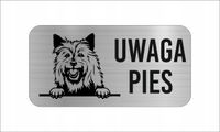 GRAWER Tabliczka nierdzewna 20x10 cm UWAGA PIES CAIRN TERRIER