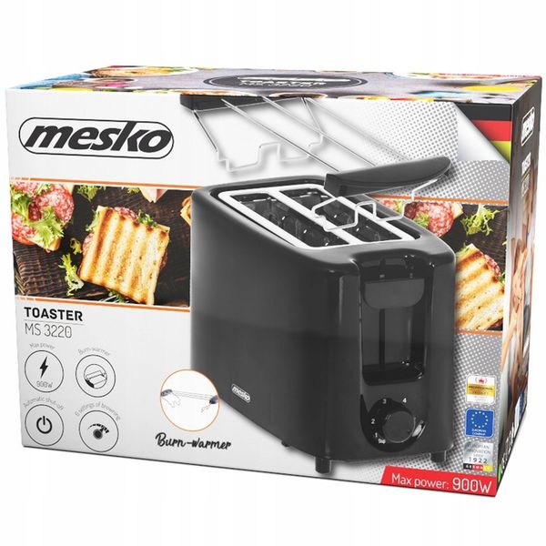 Toster Mesko MS3220, 2 Tosty, Czarny, 900W zdjęcie 8