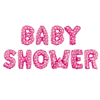 balon foliowy  40cm baby shower różowe w serca 460213