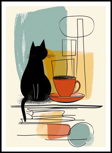 Plakat 67,5x95cm Kot i Kawa na Arena.pl