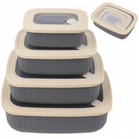 2 x POJEMNIKI PLASTIKOWE NA ŻYWNOŚĆ ZESTAW SZCZELNE HERMETYCZNE LUNCHBOX 4s