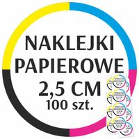 NAKLEJKI PAPIEROWE 2,5 CM w rolce 100 szt. FULL KOLOR