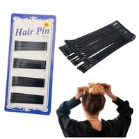 Wsuwki spinki do włosów falowane czarne komplet 36 sztuk 5,7cm