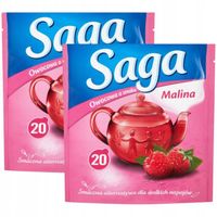 Saga Herbatka owocowa o smaku malina 34 g (20 torebek) x 2 sztuki