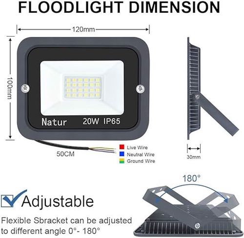 Reflektor Zewnętrzny LED 20 W 3500 K Ciepła Biel na Arena.pl