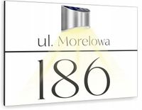 biała TABLICZKA podświetlana ADRESOWA numer domu dibond 40x30 cm