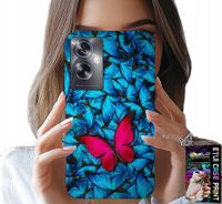 ETUI DO OPPO A79 5G - NIEBIESKIE MOTYLKI, MOTYL, KOBIECE WZORY