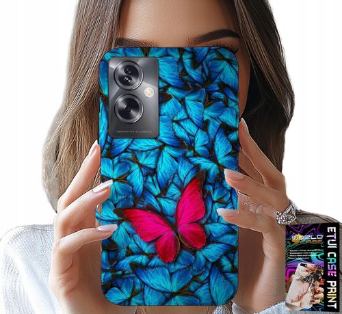 ETUI DO OPPO A79 5G - NIEBIESKIE MOTYLKI, MOTYL, KOBIECE WZORY na Arena.pl