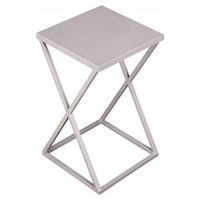 Nowoczesny KWIETNIK stojący metalowy STOJAK NA KWIATY loft 40 cm SREBRNY
