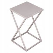 Nowoczesny KWIETNIK stojący metalowy STOJAK NA KWIATY loft 40 cm SREBRNY