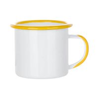 Kubek emaliowany 360 ml z żółtym rantem i uszkiem do sublimacji