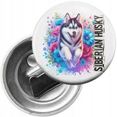 Magnes na lodówkę z otwieraczem PIES PSY PIESEK RASA HUSKY SYBERYJSKI