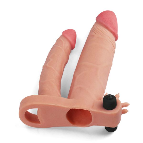 Add 1"" Pleasure X Tender Vibrating Double Penis Sleeve zdjęcie 4