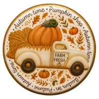 CIASTKO LUKROWANE PUMPKIN GIGANT ROZ.M KOŁO JESIEŃ RĘCZNIE ROBIONE