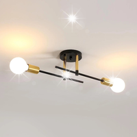 LAMPA SUFITOWA WISZĄCA CZARNA E27 ŻYRANDOL ZŁOTO NOWOCZESNA DO SYPIALNI