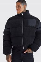 CZARNA KURTKA MIŚ SZERPA PIKOWANA PUCHOWA DŁUGI RĘKAW BOOHOO M