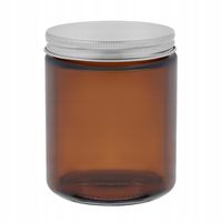 Słoik brązowy do świec 250 ml ze srebrną metalową nakrętką - 120 szt