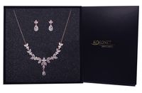 Zestaw biżuterii różowe złoto kolczyki kolia glam KOKONET 8-0558