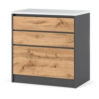 Szafka Kuchenna Stojąca Z Blatem Modułowa 3 Szuflady Bella 80cm Szary Wotan