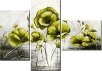 100CM 80 OBRAZ 3 ELEM ŻÓŁTE MAKI ŚCIENNY