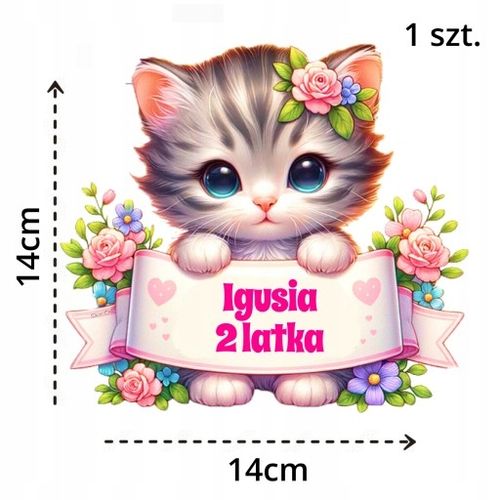 WYDRUK CUKROWY masa OPŁATEK NA TORT KOT KOTY KOTKI MOTYLE DLA DZIECI na Arena.pl