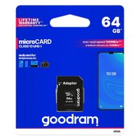 GOODRAM karta pamięci microSD 64GB 100MB/s class 10 UHS I z adapterem SD