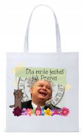 Śmieszny Pis Kaczyński Torba Eco Biała Shopper Z Nadrukiem Ze Zdjęciem