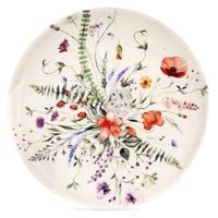 Talerz Deserowy Płytki Mały na Ciasto Deser Porcelanowy Kwiaty Maki 20,5 cm