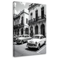 Obraz do salonu biura gabinetu, Retro samochody stojące na ulicy