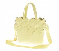 Laura Biaggi elegancka torebka shopper żółty mat splot zamsz MG427