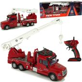 Zdalnie Sterowana Straż Pożarna Pilot 2,4G Światła Dźwięki Dźwig Czerwony