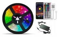 TAŚMA LED RGB 300 SMD 5050 STEROWNIK BLUETOOH APP PILOT ZASILACZ 230V 10m