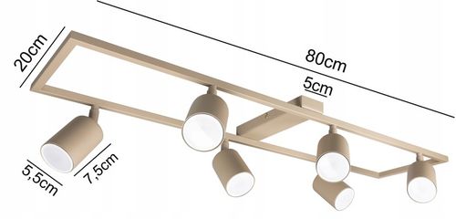 LAMPA SUFITOWA NATYNKOWA 6XGU10 LED SPOT BEŻ ECRU RUCHOMA REFLEKTOR na Arena.pl