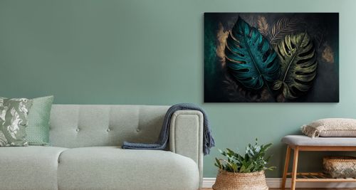 Obraz Canvas Do Jadalni ABSTRAKCJA Liście Monstera 70cm x 50cm na Arena.pl