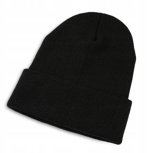 Czarna czapka gładka U1 zdjęcie 2