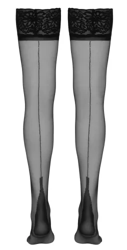 cottelli legwear pończochy z ozdobnym szwem i koronką 20 den czarne na Arena.pl