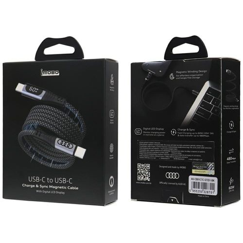 kabel usb-c/usb-c audi 2.0 charge & sync cable 20v 3a 60w czarny na Arena.pl