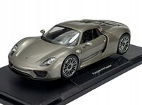 WELLY PORSCHE 918 SPYDER SREBRNY 1:18 NOWY METALOWY MODEL 18051