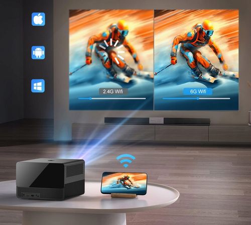 RZUTNIK PROJEKTOR LED AUTOFOCUS ANDROID TV 11 4K FULL HD WIFI PILOT BT na Arena.pl