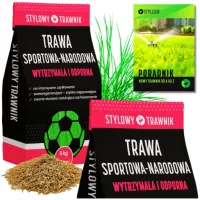 TRAWA NASIONA Sportowa Boiskowa Wytrzymała Samozageszczająca Trawnik 5kg