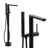 Bateria wannowa wolnostojąca z prysznicem czarna - Yoka